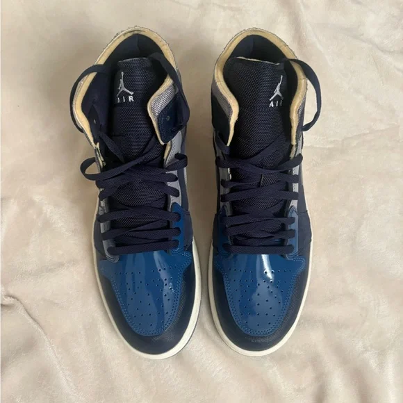 Air Jordan 1 Mid SE Craft- Size 12 Obsidian White/French Blue - Picture 7 of 12